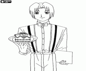 The pastry chef of Cafe Mew Mew coloring page