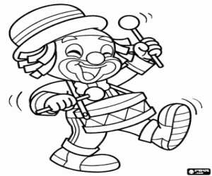 Patatá with a drum coloring page