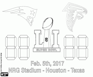 Patriots vs Falcons, 2017 Super Bowl coloring page
