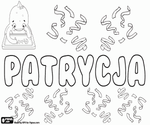 Patrycja, Polish name coloring page