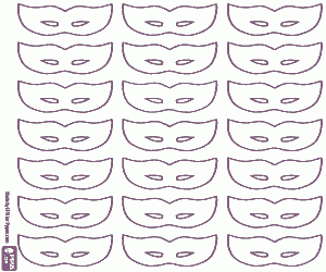 Pattern with Carnival masks coloring page