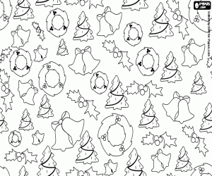 Pattern in Christmas classic style coloring page