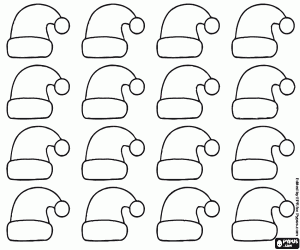 Pattern with Santa hats coloring page