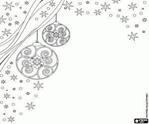 Pattern with two Christmas balls coloring page