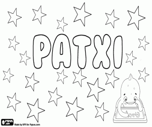 Patxi, basque masculine name coloring page