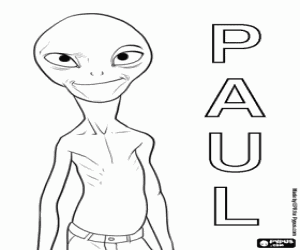 Paul the alien coloring page