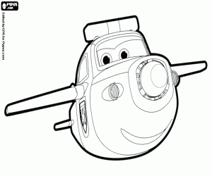 Paul in its shape of police airplane coloring page
