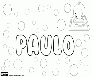 Paulo, Portuguese male name coloring page