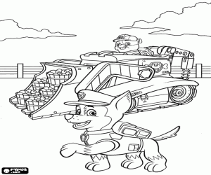The Paw Patrol dogs at the harvest coloring page