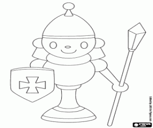 The pawn, a chess piece coloring page