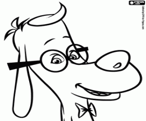 Peabody, the dog, the inventor coloring page
