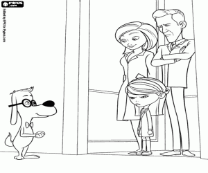 Peabody and the Peterson Family coloring page