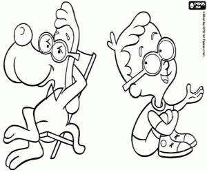 Peabody and Sherman, father and son coloring page