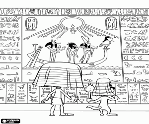 Peabody, Sherman and hieroglyphs coloring page