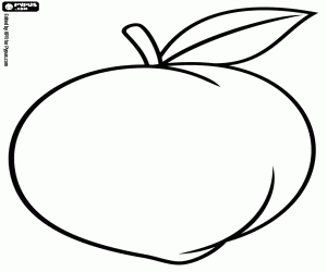 A peach, basic drawing coloring page