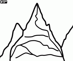 Peaks or high mountain coloring page