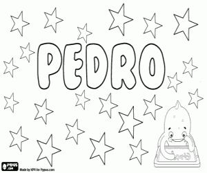 Pedro, male first name coloring page