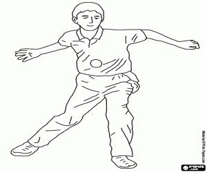 A pelotari in an action of a match coloring page