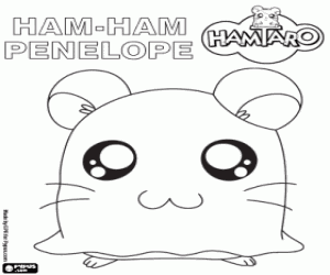 Penelope, a hamster of Hamtaro coloring page