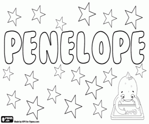 Penelope, mythological name coloring page