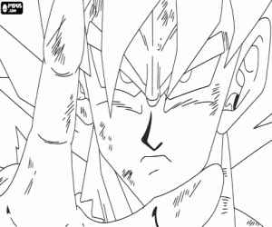 The penetrating gaze of Goku coloring page