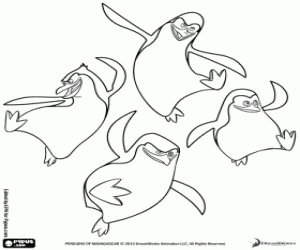 The Penguins of Madagascar jumping coloring page