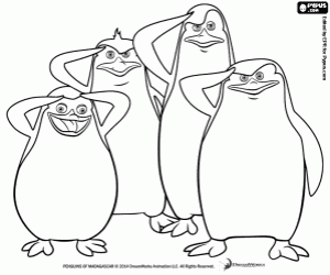 Penguins of Madagascar military coloring page