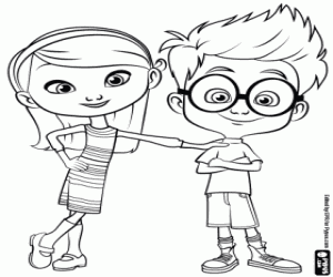 Penny and Sherman, protagonists coloring page