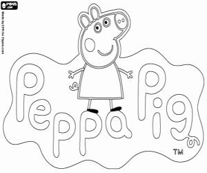 Peppa Pig logo coloring page