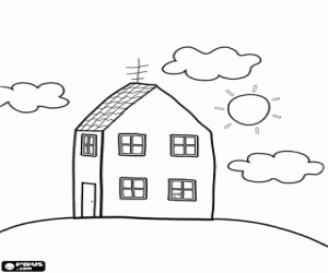 Peppa Pig's family house coloring page
