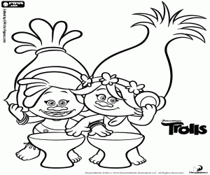 The percussion of Poppy and Suki coloring page