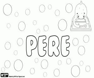 Pere, name for boy in catalan coloring page