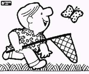 The persecution of a butterfly coloring page