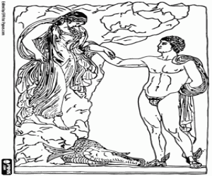 Perseus and Andromeda coloring page