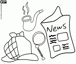 Personal belongings of Sherlock coloring page