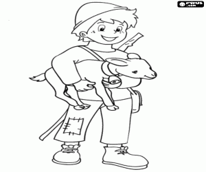 Peter, the friend of Heidi coloring page