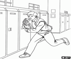 Peter Parker at the Institute coloring page