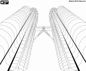 Petronas Twin Towers, Kuala Lumpur coloring page