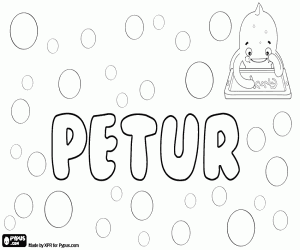 Petur, nordic name for child coloring page