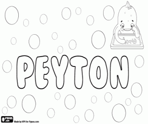 Peyton, unisex name coloring page