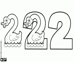 Phases of number two and the swan coloring page