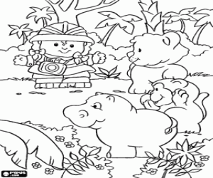 A photo safari in Africa coloring page