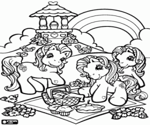 Picnic of My Little Pony coloring page