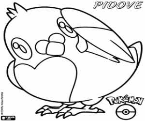 Pidove, a black and white pokemon coloring page