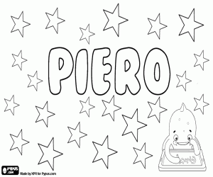 Piero, Italian name for boy coloring page