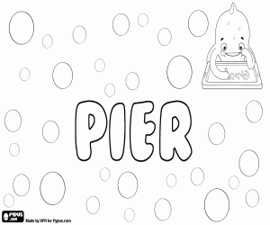 Pierx, name for child coloring page