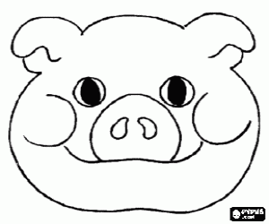 Pig mask coloring page