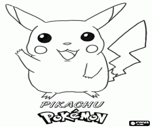 Pikachu, famous pokemon coloring page