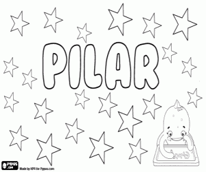 Pilar, a Spanish name coloring page