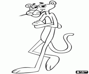 The Pink Panther, animated character coloring page